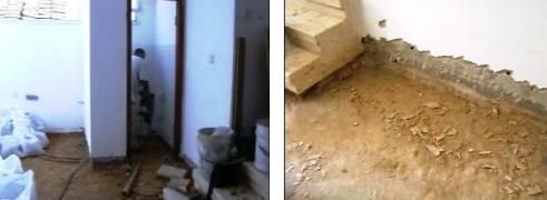 איטום מרתף - שלב פרוק ריצוף וטיח